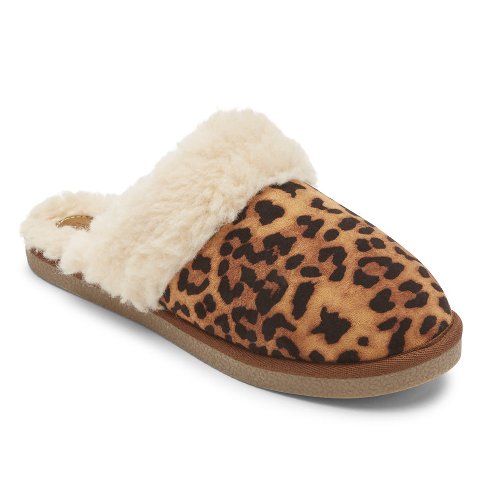 Rockport Singapore Womens Slippers - truTECH Veda Slide Leopard - MV2349168